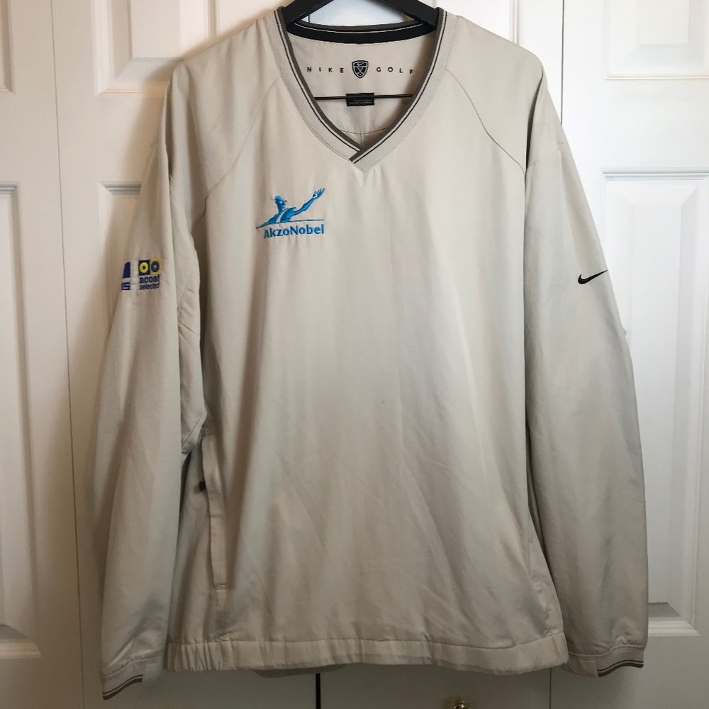 Nike GolF Mens V-Neck Beige Pullover Lightweight
